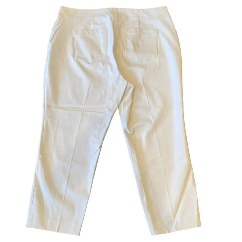 NWT SPANX Silver Lining Slim Straight Pull On Pant Classic White Size 2X